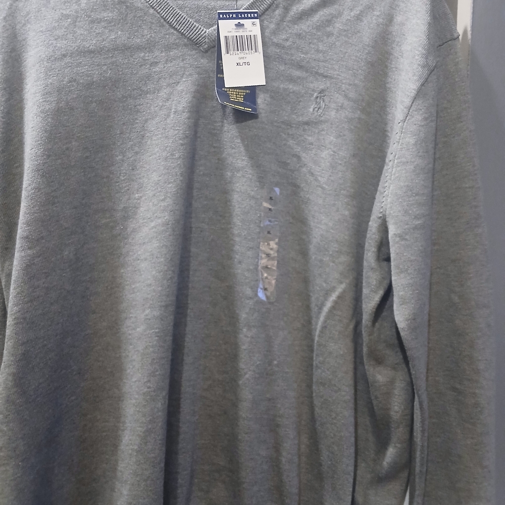 Ralph Lauren Men's Gray V-Neck Shirt